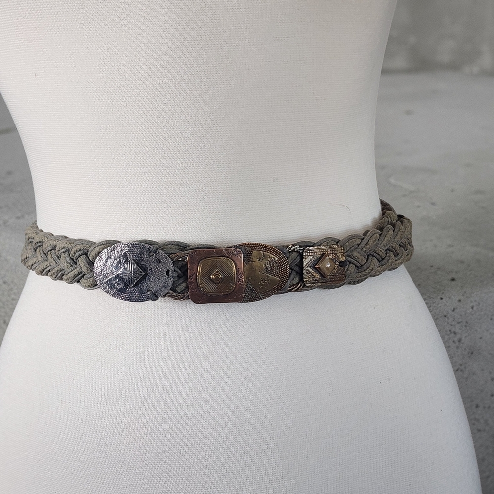 Marjorie Baer San Francisco Braided Cord Mixed Metal Belt